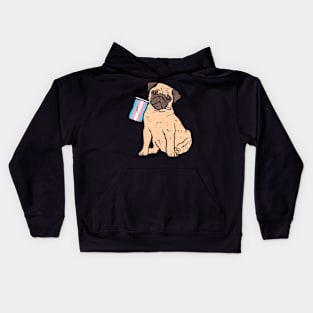 Pug Dog Transgender Flag Trans Pride Lgbt Animal Lover Kids Hoodie